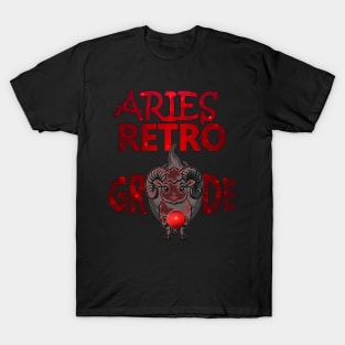 Aries Retro Grade: Mercury Ram Fire Zodiac T-Shirt